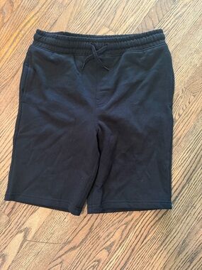 Kids Black Drawstring Casual Shorts